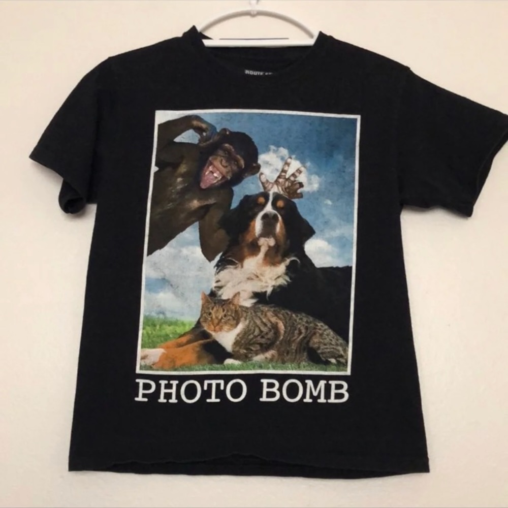 Route 66 Youth Black Photo Bomb Graphic Shirt